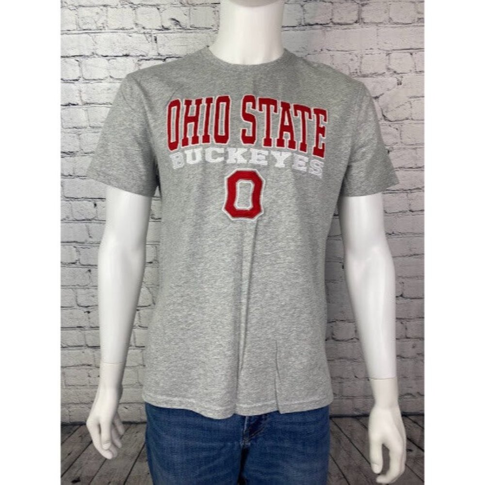 Mens OHIO State Buckeyes T-Shirt Grey Short Sleeve Authentic Apparel sz L